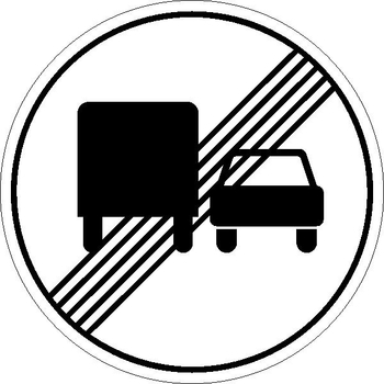3.23 конец зоны запрещения обгона грузовым автомобилям - Дорожные знаки - Запрещающие знаки - Магазин охраны труда ИЗО Стиль